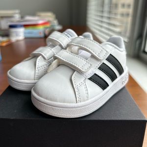 Adidas Grand Court Baby/Toddler Sneaker - White/Black